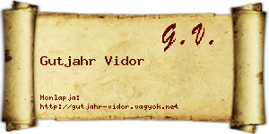 Gutjahr Vidor névjegykártya